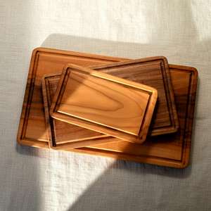 Planche à découper en bois d'acacia de qualité supérieure, faite à la main, grande, carrée et rectangulaire, pour la cuisine, pour un usage domestique, vente en gros - Product Image 1