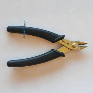 Premium Gold Flush <b>Cutter</b> Pliers Precision Wire Cutting Jewelry Making <b>Side</b> Cutting Tool Black Handle 5 Inch OEM - Product Image 6