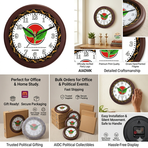 Horloge murale promotionnelle édition Inde avec impression personnalisée pour la rentrée scolaire – Symbole national - Product Image 3