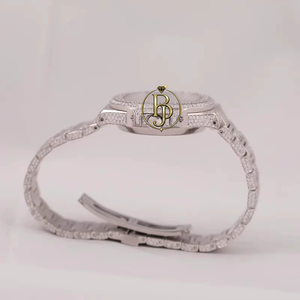 Reloj de Diamantes de Lujo para Mujer Briva, Correa de Acero Inoxidable Cuadrada, Movimiento de Cuarzo Analógico, Esfera con Números Romanos, Resistente al Agua 10 Bar - Product Image 5