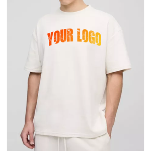 เสื้อยืดฮิปฮอปผ้าคอตตอน 100% สีขาวสุดหรู สั่งทำพิเศษ พิมพ์โลโก้ได้ ทรงหลวมสำหรับผู้ชายและผู้หญิง - Product Image 4