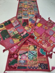 Handmade Embroidered Luxury Traditional Eco-Friendly Bohemian Place Mats Set Floral Plant 100% Cotton Anti-Slip <b>Table</b> <b>Runner</b> - Product Image 4