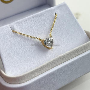 Lab Created Jewelry IGI/GIA Lab Grown Heart Diamond Pendant 14K Gold para compromiso de mujer o boda-Moda - Product Image 2