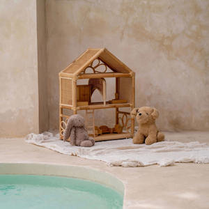 Petite maison de jeu pour enfants en rotin pour poupées moins cher prix maisons de poupée en osier faites à la main meilleur prix jouets pour enfants - Product Image 3