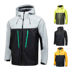 Men's Hooded Color Blocking Puffer <b>Jacket</b> <b>Waterproof</b> Breathable Zipper Closure Autumn <b>Winter</b> Sporty Style Regular Fit - Product Image 1