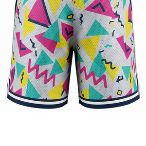 Men's Geometric Pattern <b>Mesh</b> Shorts Drawstring Casual Breathable Polyester Short <b>Pants</b> - Product Image 4