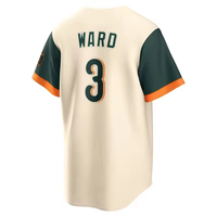 Maillot de baseball unisexe à manches courtes 100 % polyester imprimé par transfert thermique respirant avec nom de l'équipe et logo au dos, coupe classique pour adultes