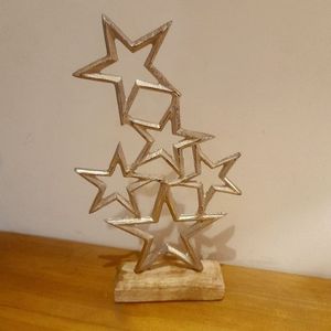 Adorno Navideño Rústico para Mesa, Hecho de Metal y Madera, para Decoración del Hogar - Product Image 1