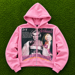 Sweat à capuche tissé d'hiver pour homme, imprimé personnalisé, effet vieilli, col double couche zippé, 100% Coton, grammage lourd, coupe classique, style streetwear, OEM - Product Image 3