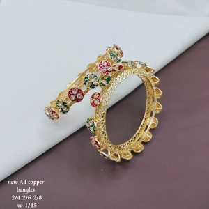 PADMAWATI Private Limited Luxury <b>Tungsten</b> Gold Plated Multi Color Women's Bangles Set Indian Bridal Engagement Wedding Gift High - Product Image 1