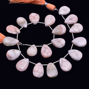 Lot en vrac de qualité supérieure, pierres précieuses naturelles de thomsonite lisses, de couleur rose, en forme de poire, de 8 pouces, pour la fabrication de colliers et de bracelets - Product Image 2