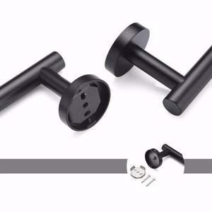 Porte-papier toilette mural en acier inoxydable SUS304 noir mat, résistant à la rouille, distributeur de rouleaux de papier toilette moderne - Product Image 3