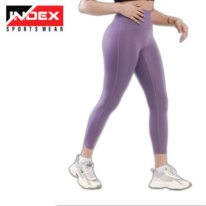 INDEX SPORTSWEAR High Waist Full Length <b>Yoga</b> <b>Leggings</b> With Sheer Panel Four-Way Stretch Seamless Pants For Women - Product Image 2
