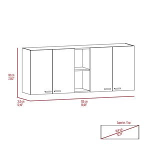 Set Cucina 2 Pezzi Olimpo 150 Mobile Sospeso e Lavello Salento con Mobile Luther in Nero/Bianco - Product Image 5