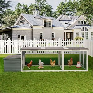Pollaio in Legno Grande da 6,35 m² per Esterni con Cassetta Nido e Tetto in Asfalto Resistente alle Intemperie - Product Image 1