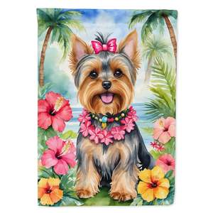 Yorkshire Terrier Luau Garden Flag Multicolor Decorativo Yard Flag Banner para Patio Artwork Mailbox Flag para Flower Beds Garden - Product Image 1