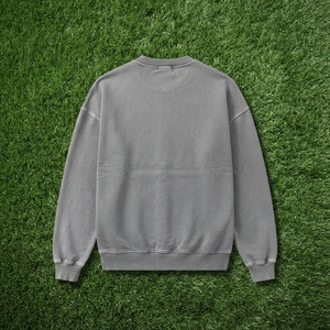 <b>Men's</b> <b>Grey</b> Embossed Lettering Crewneck <b>Sweatshirt</b> Oversized Casual Streetwear Pullover Long Sleeve Custom <b>Sweatshirt</b> - Product Image 6