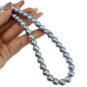 Wholesale 8-9mm Platinum Gray Natural Pearl <b>Necklace</b> Fashionable <b>Matching</b> Gift Box Perfect Birthday Gift - Product Image 5