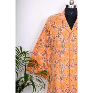 Vestido Midi de Mujer Ecológico 100% Algodón con Estampado Floral, Manga 3/4, Cuello en V, Impresión Digital, para Eventos/Fiestas, Estilo Sexy y Club - Product Image 4