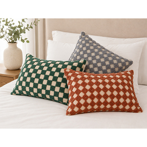Luxury 100% Cotton Textured Embroidered <b>Cushion</b> <b>Cover</b> | Geometric Decorative Throw Pillow <b>Cover</b>, Living Room & Home Decor - Product Image 4
