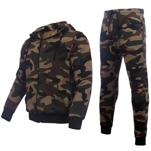 ชุดวอร์มซิปสำหรับผู้ชายแบบขายส่ง ชุดจ็อกเกอร์พิมพ์ลายพร้อมฮู้ดสำหรับฤดูหนาว ชุดวอร์มมีฮู้ดสำหรับผู้ชายสำหรับการฝึกซ้อมในฤดูหนาว - Product Image 2