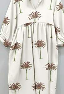 Vestido Midi Bohemio de Verano para Mujer, Cuello en V, Cierre con Cordones, Ecológico, 100% Algodón, Estampado Floral, Corte en A - Product Image 2