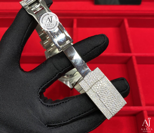 Montre mécanique glacée avec cadran diamanté, bracelet, montre-bracelet, lunette saphir, style bijou pour cadeau et présentation - Product Image 5