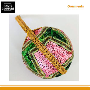 ผลิตในอินเดีย ลูกบอลแขวนประดับตกแต่งเทศกาลขนาดเส้นผ่านศูนย์กลาง 7 ซม. ยอดขายอันดับต้นๆ พร้อมงานปักมือสำหรับตกแต่งบ้านในราคาที่เหมาะสม - Product Image 2