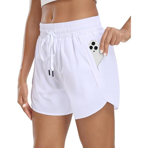 Shorts Deportivos Blancos para Mujer, de Secado Rápido, Transpirables, para Correr, con Cordón Ajustable - Product Image 1