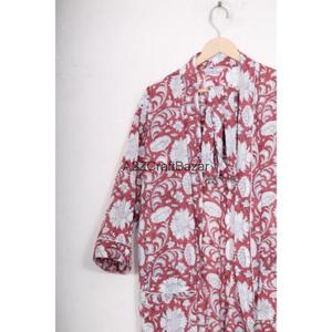 Suéter Tejido a Mano 100% Algodón con Estampado Floral Digital, Cuello en V, Cierre con Cordón, Manga Larga, Transpirable, para Mujer - Product Image 3