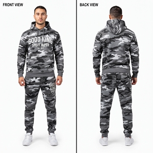 Conjunto Deportivo de Camuflaje para Hombre GOOD KING, Sudadera con Capucha, Pantalones Jogger, Manga Larga, Ropa Deportiva Informal para Otoño - Product Image 1