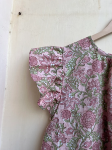 Bloc de main imprimé haut d'été en coton femmes haut chemisier en coton fait à la main - Product Image 2