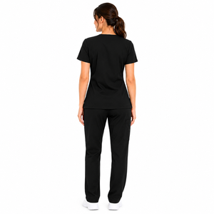 Ensemble de Blouse et Pantalon d'Infirmière Col V pour Femme, Tissu Polyester/Coton Tissé, Extensible Doux, Détection des Taches, Coupe Moderne, Qualité Supérieure, Usage Médical - Product Image 5