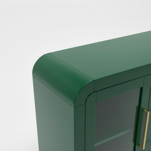 Aparador para Sala de Estar, Mueble Buffet con Tres Cajones Centrales y Dos Puertas Laterales con Frente de Vidrio, Diseño Moderno en Colores Dinámicos - Product Image 5