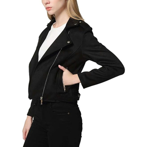 Best Selling Women's <b>Suede</b> Leather <b>Jacket</b> Custom Logo Breathable High Quality <b>Suede</b> Plain Dyed Leather <b>Jackets</b>. - Product Image 2