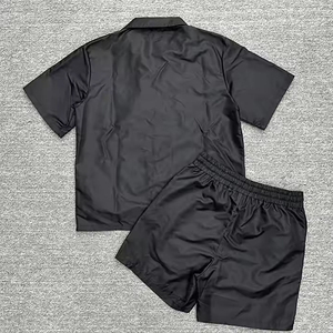 Ensemble de survêtement coupe-vent pour homme, style hip-hop, été, personnalisé, avec fermeture éclair réfléchissante, 100 % polyester, deux pièces (veste et short) - Product Image 6