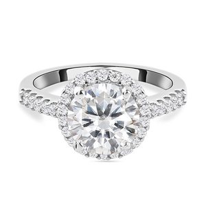 Anillo de Compromiso con Diamante Cultivado en Laboratorio de 2.50 Ct, Claridad VS1, Color E, Oro Blanco de 10k, Corte Redondo, Certificado IGI, Estilo Halo Vintage para Mujer - Product Image 3