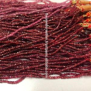 Perles de pierre naturelle Spinelle Rouge Facettées Rondelles 2mm 4mm, certifiées IGI, pour la fabrication de bijoux, colliers et bracelets - Product Image 2