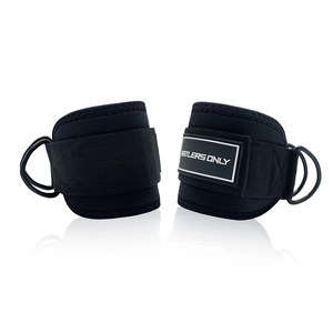 Tobilleras de neopreno acolchadas para levantamiento de pesas, correas ajustables con anillas en D para cable, accesorio para gimnasio y entrenamiento físico. - Product Image 2