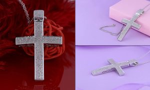 จี้กางเขนเงินแท้ 925 ประดับเพชรโมอิสซาไนต์ VVS ขนาดเล็ก สร้อยคอแบบ Ice Out เครื่องประดับจี้เพชรโมอิสซาไนต์รูปกางเขน - Product Image 3