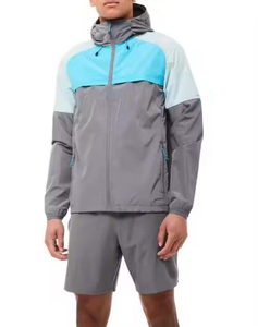 FLY HUMBLE SPORTS New Style Men's Summer Silk <b>Wind</b> <b>Breaker</b> Zip-Up Hoodie Shorts Set Plain High Quality Breathable Cheap Price - Product Image 5