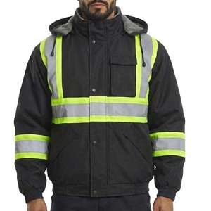 Veste de sécurité réfléchissante haute visibilité pour hommes et femmes, confortable, imperméable, avec poches, taille XL, pour le travail, la pluie, avec capuche - Product Image 3