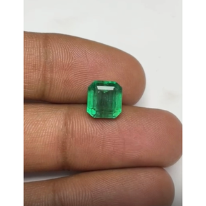 Émeraude naturelle zambienne de haute qualité, taille carrée, vert vif, pierre précieuse pour la création de bijoux (colliers), pierre non montée - Product Image 1
