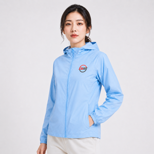 Chaqueta cortavientos para mujer con cierre completo, capucha ajustable y ajuste cómodo para actividades al aire libre y casuales. - Product Image 2