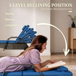 Set di 2 tavoli e lettini prendisole per il relax e il riposo all'aperto - Product Image 2