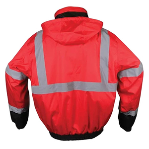 High Visibility Winter Safety Bomber <b>Jacket</b> with Fleece Collar Waterproof Reflective Workwear <b>Jacket</b> with 10 Pockets - Product Image 4