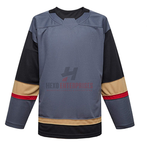 Maillot de hockey sur glace personnalisé avec nom d'équipe, col en V, séchage rapide, respirant, 100 % polyester, épais - Product Image 3