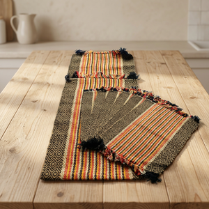 Bohemian Rectangle Table <b>Runner</b> With Fringe Edge <b>Washable</b> Decorative Placemat For Living Room Bedroom <b>Kitchen</b> - Product Image 6