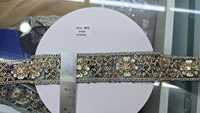 Bordures en dentelle métallique en polyester brodées de perles et de strass Kushang pour chaussures, sacs, vêtements, textiles de maison, lavables 1.2