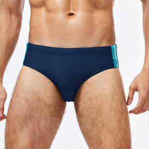 Short de bain pour homme de haute qualité, bleu marine, séchage rapide, tissu 100% polyester, taille élastique, sous-vêtements de bain pour adulte - Product Image 1